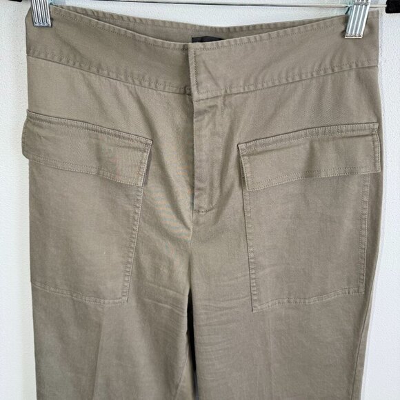 ATM Anthony Thomas Melillo Cropped Flare Pants Olive Green Sz 4 Minimalist Chic - Picture 5 of 13